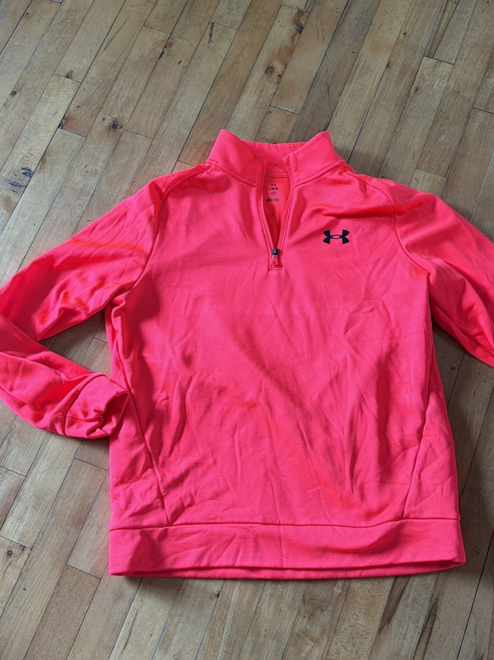 Under Armour Neon Pink Quarter-Zip Performance Top Large